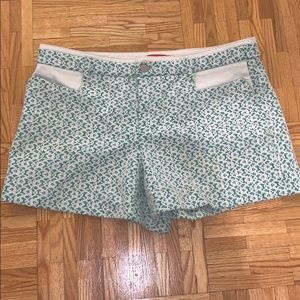 Anthro Cartonnier Green Shorts w White Lace
